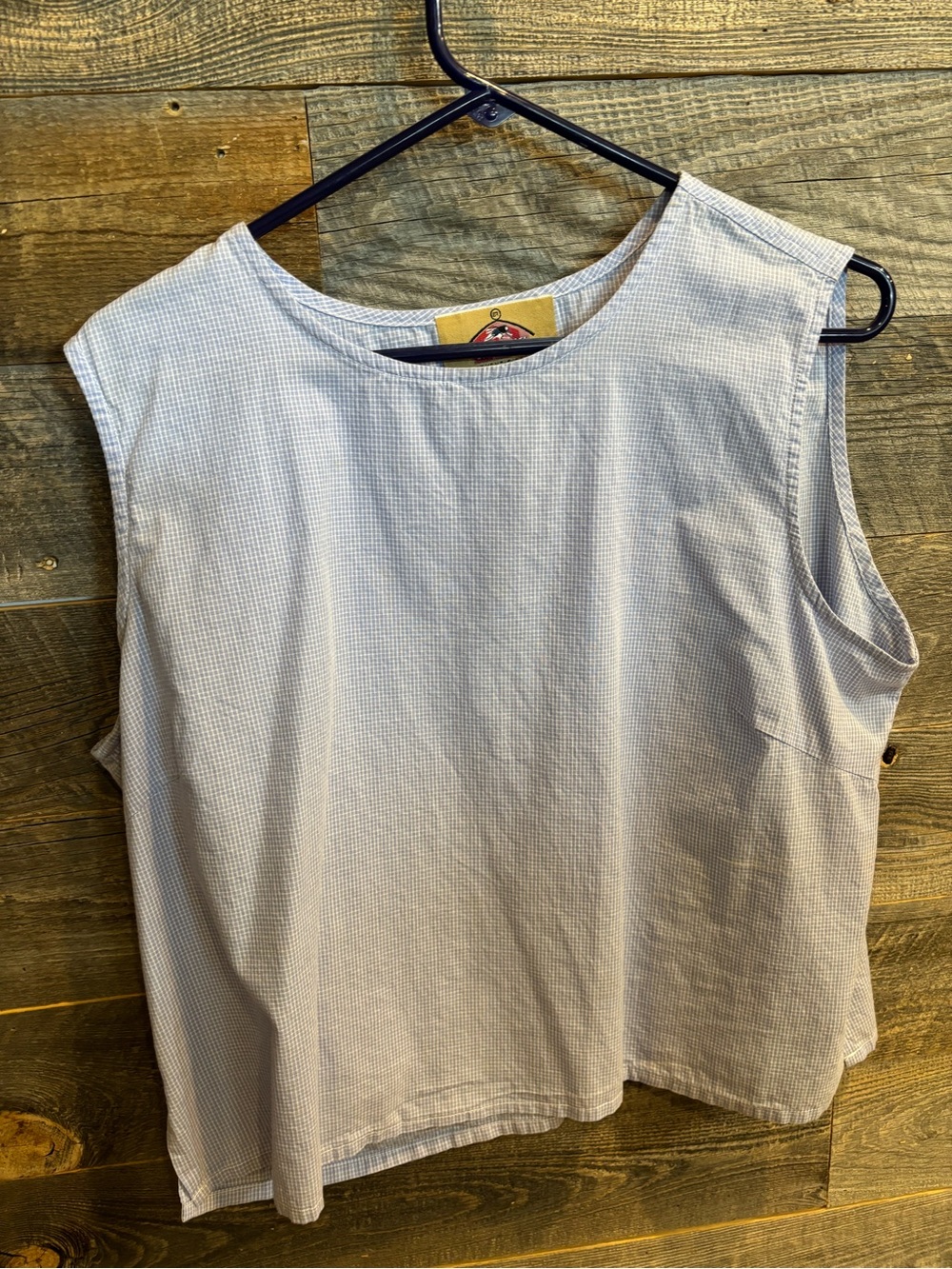 Women's Light Blue Sleeveless Round-Neck Tank Top